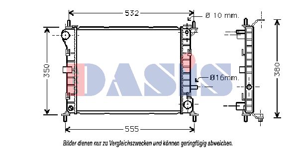 AKS DASIS Радиатор, охлаждение двигателя 091450N